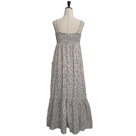 Lulus Decidedly Adorable Floral Tie Front Tiered Midi Dress Cottagecore S NWT - Picture 5 of 8